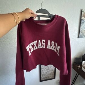 Steve & Barry's Maroon Texas A&M Crop Sweatshirt